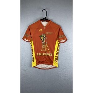 Pactimo‎ Cycling Jersey Womens Medium Orange J.B. Louvet Graphic 1/4 Zip Top